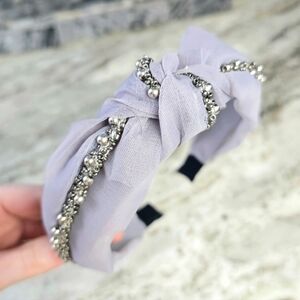 Balletcore Beaded Chiffon Top Knot Headband